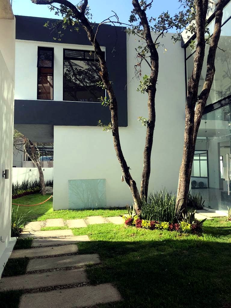 Fachada de cristal de doble altura, residencia en Ciudad de México
