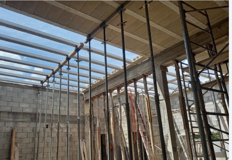 Estructura de techo, otro ángulo, Casa Hunucmá etapa 3