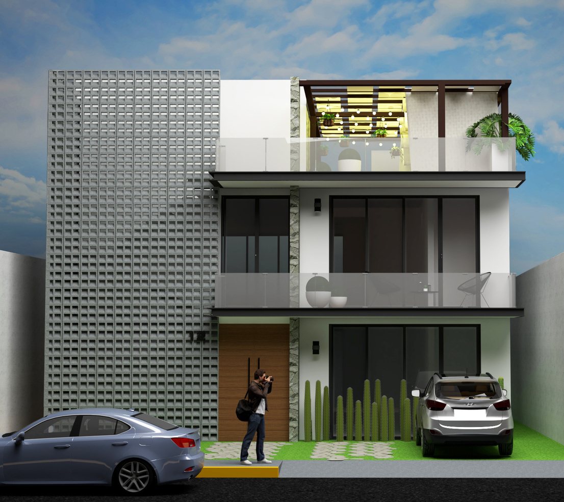 Render de fachada, Lofts Chelem
