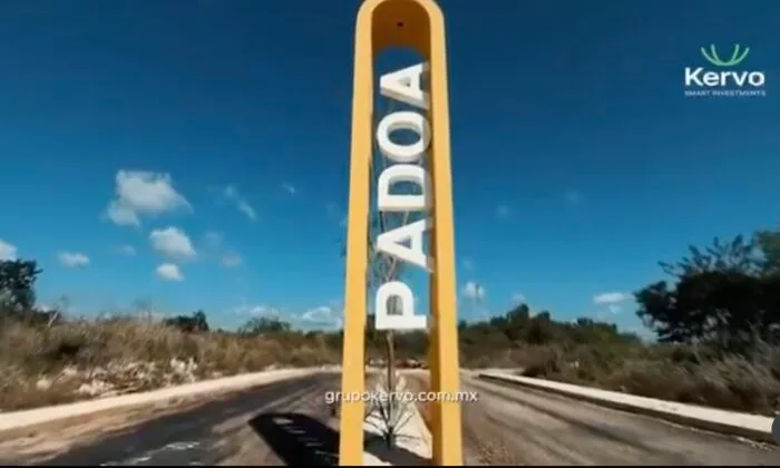 Letrero de la privada PADOA dentro de ebulá