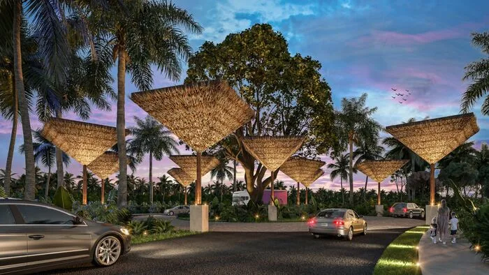 Render de acceso al atardecer
