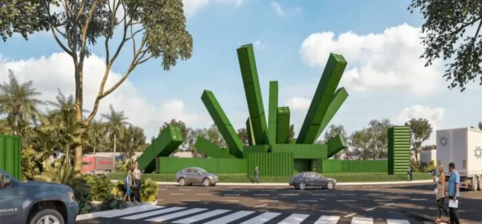 Escultura de acceso a Konext