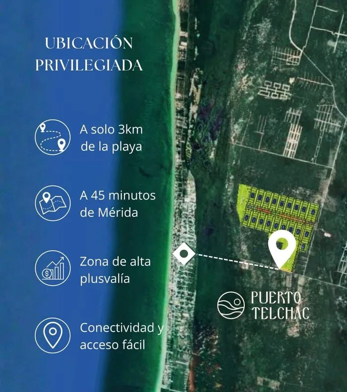Ubicación de los lotes en Puerto Telchac