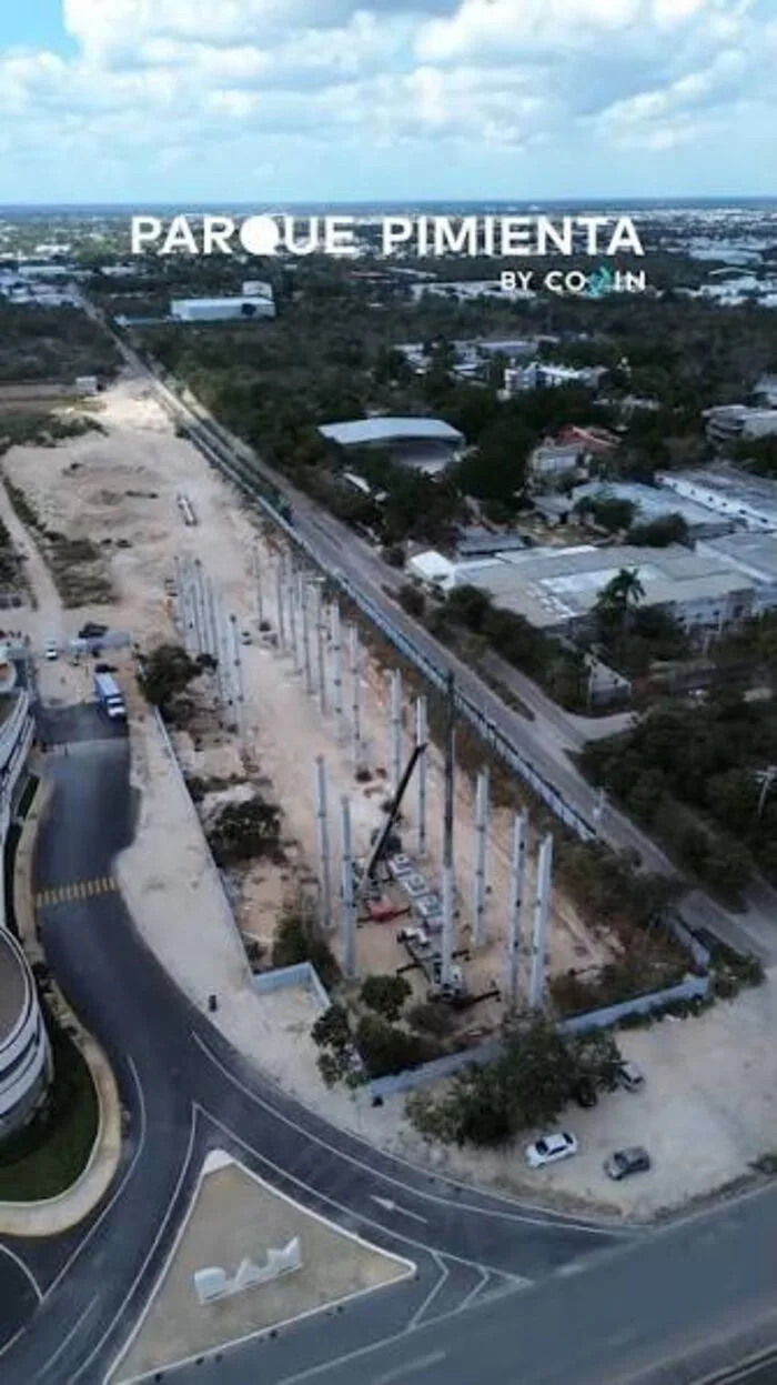 Vista aérea de obra Parque Pimienta
