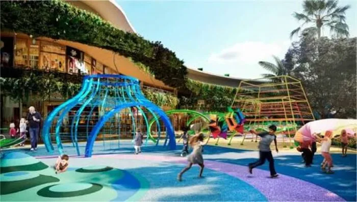 Render de área de juegos infantiles